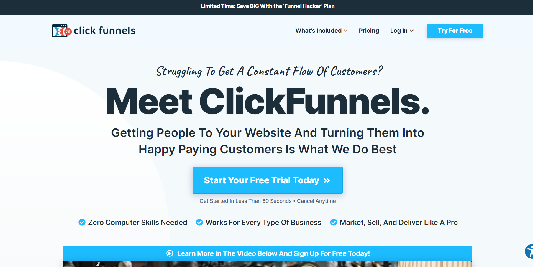 click funnels homepage